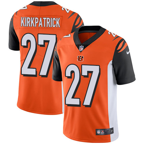 Nike Bengals #27 Dre Kirkpatrick Orange Alternate Youth Stitched NFL Vapor Untouchable Limited Jersey - Click Image to Close